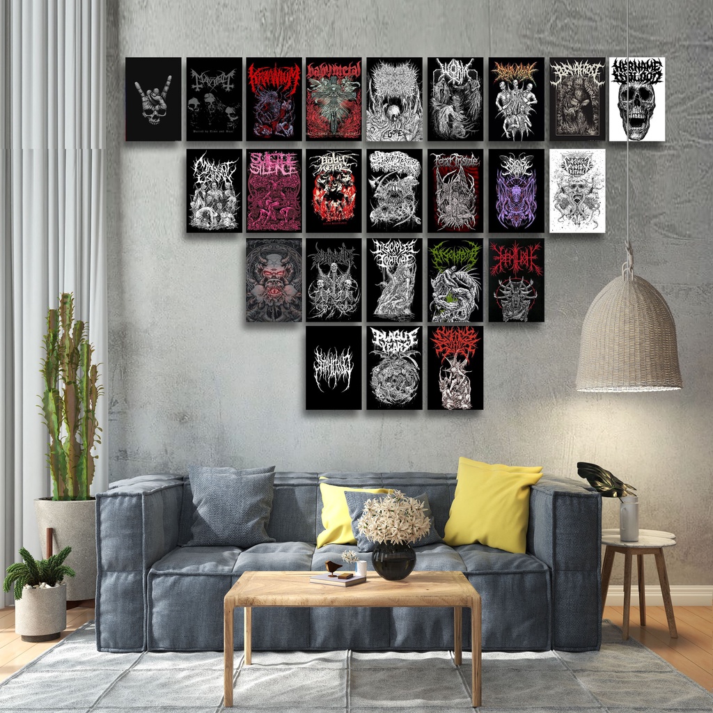 (32Pcs)Hiasan Poster BAND METAL Aesthetic Vintage Ukuran A6 A5 A4 aesthetic wall collage wall art wa