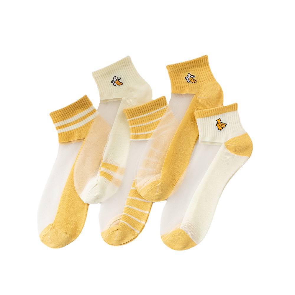 ⭐️𝐈𝐇𝐒 𝟖𝟗𝟒 𝐋𝐚𝐦𝐩𝐮𝐧𝐠⭐️Kaos Kaki Transparan Wanita Motif Pisang Fashion Socks