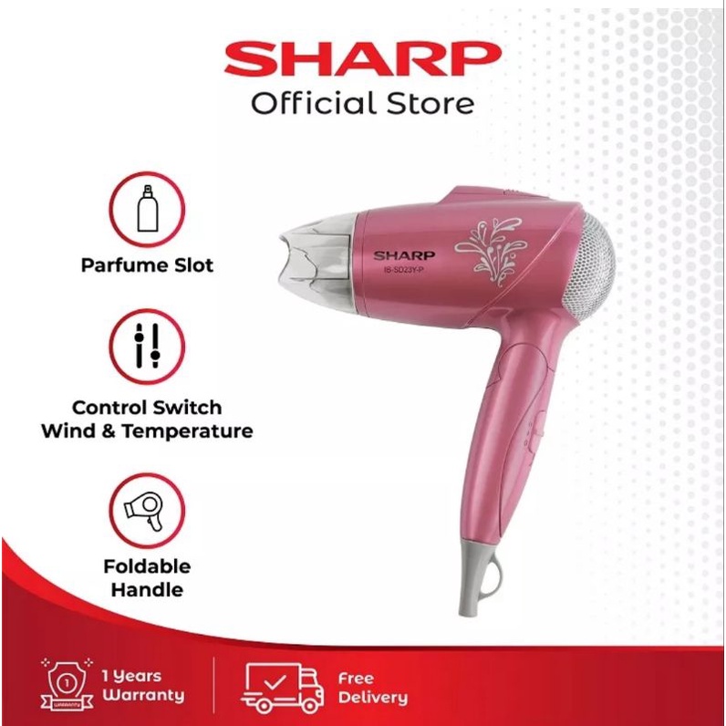 SHARP Hair Dryer IB-SD23Y-P Pink Garansi Resmi