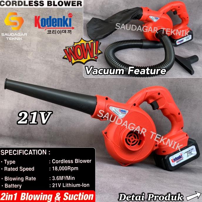 CORDLESS BLOWER KODENKI MESIN BLOWER TANGAN BATERAI VACUUM CLEANER