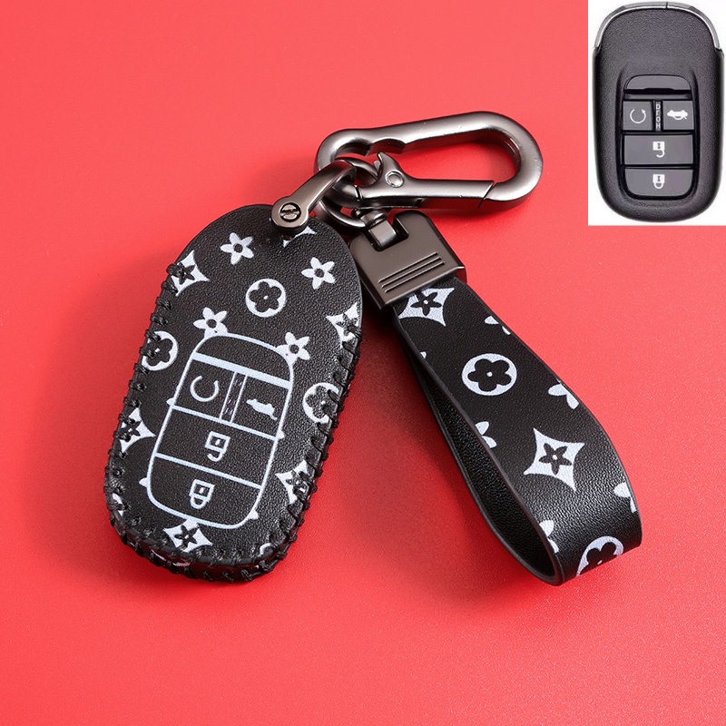 Untuk Honda CITY JAZZ FIT CIVIC HRV CRV BRV Accord Odyssey Keyless Remote Kunci Mobil Kulit Cover Case Key Case