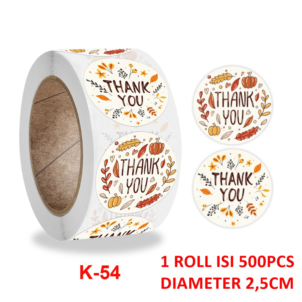 Serenity Stiker Label Roll Thank You - Sticker Stiker Label Makanan Thank You For Order - SLT04