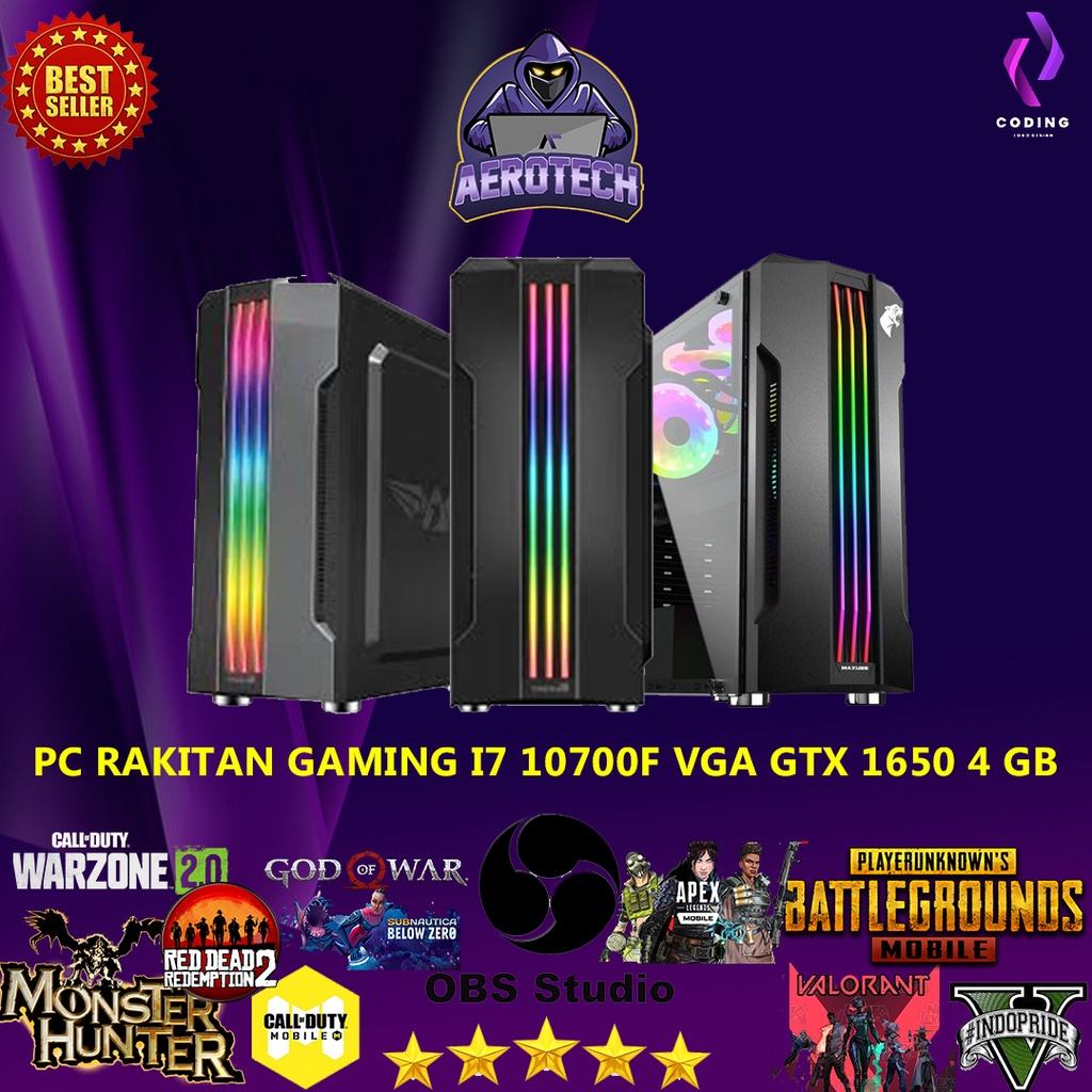 PC RAKITAN GAMING INTEL i7 10700F|VGA GTX 1650 4 GB|RAM 16 GB SIAP GAMING EDITING DESAIN JOS GANDOS