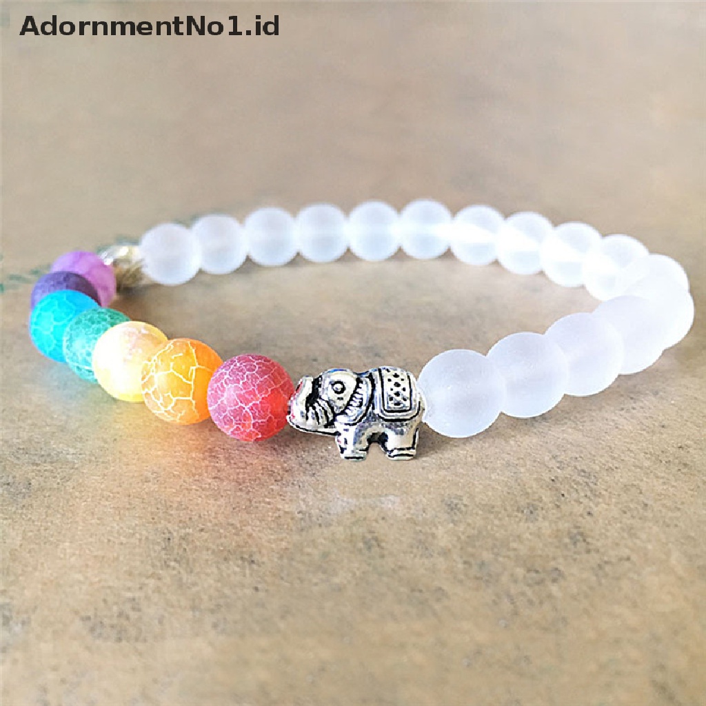 [AdornmentNo1] Fashion 7cairan Gajah Pesona Manik-Manik Gelang Mala Beads Yoga Energi Gelang Perhiasan [ID]