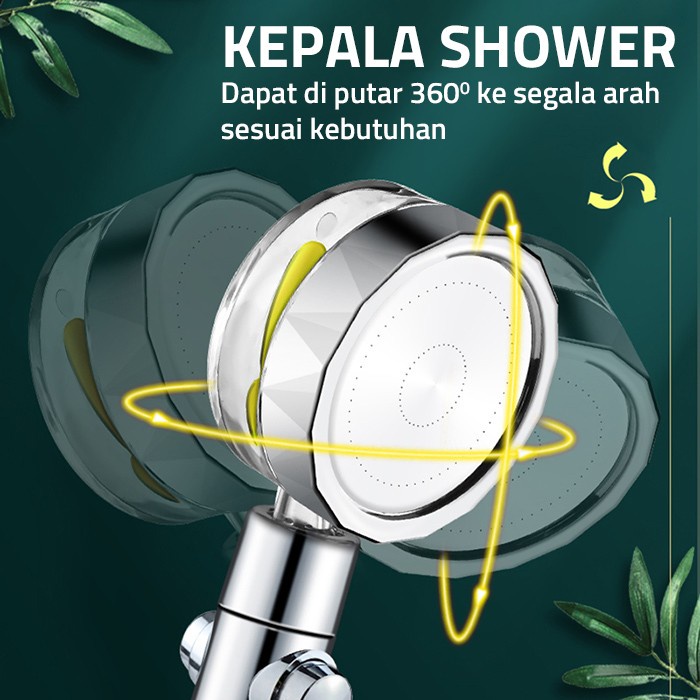 TERLARIS - Kepala Shower Mandi - Turbo Fan Shower Head Set 1645 - shower kamar mandi air kencang / Kran Shower Kamar Mandi / Hand Shower Set / kepala shower / shower mandi full set murah / shower / sower