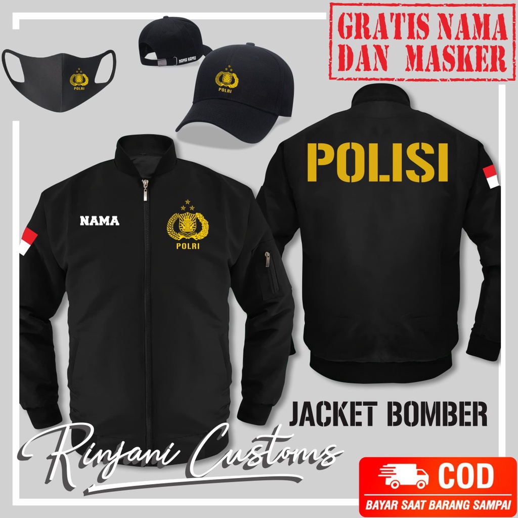 JAKET BOMBER POLISI POLRI KEREN DAN TERBARU GRATIS NAMA DAN MASKER - JAKET BOMBER POLISI INDONESIA -