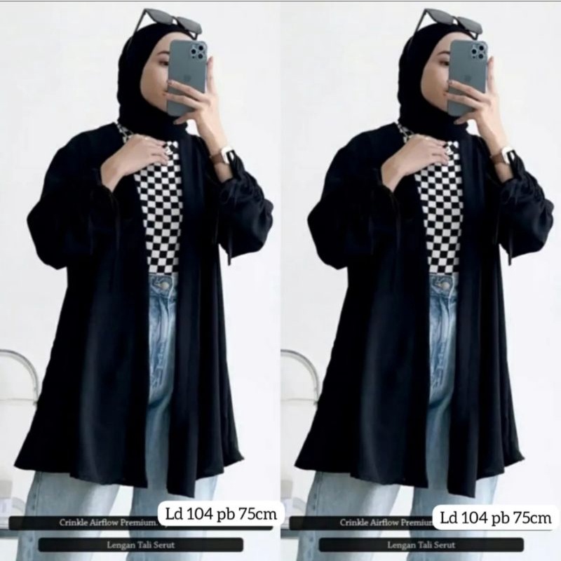 cardigan crinkle wanita terbaru  cardigan wanita termurah  outer wanita kekinian