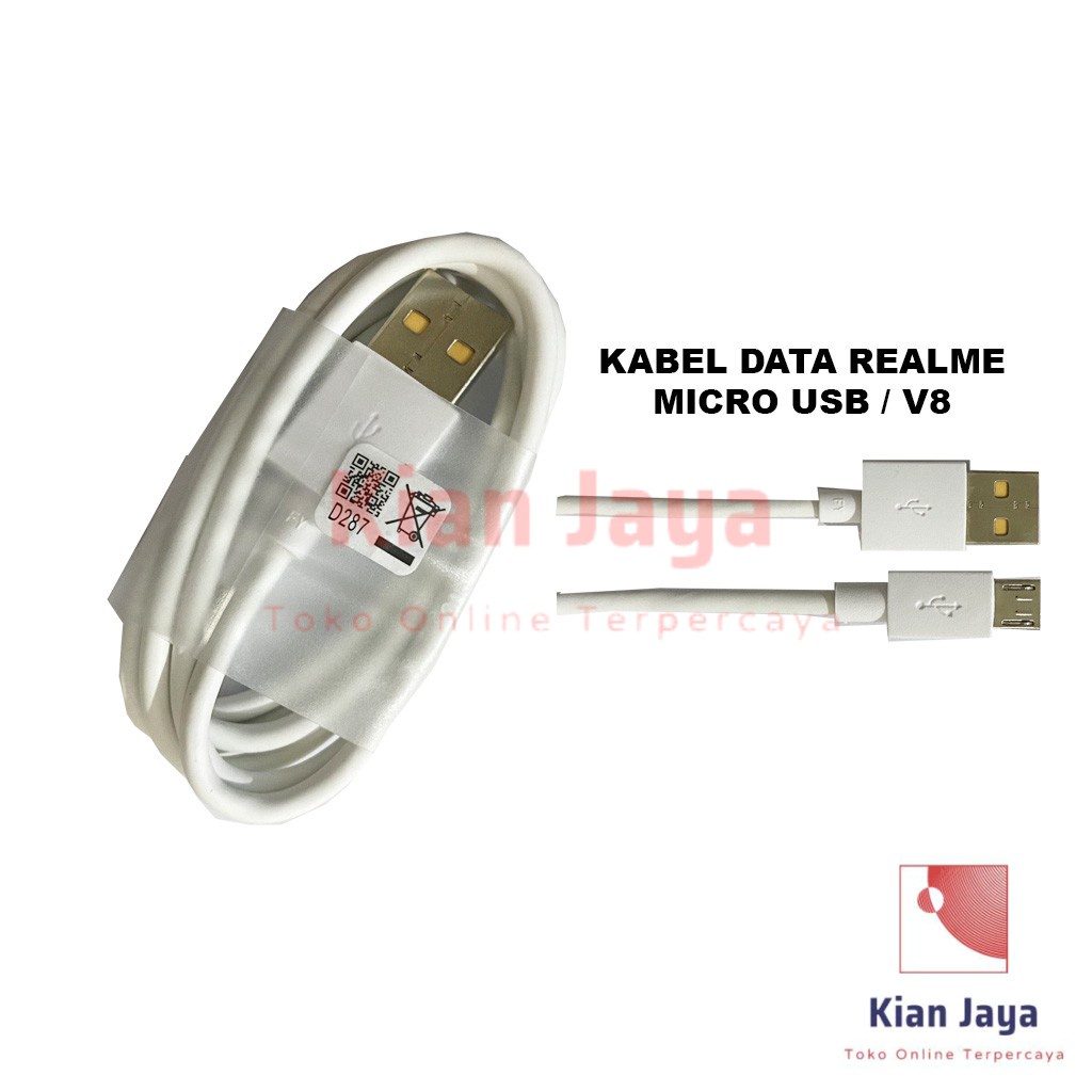 [Garansi 100% Ori] Kabel Data Realme 2A Super VOOC Micro USB V8 USB Type-C Type Tipe C Cable Charge Charging &amp; Sync Data Hp Original