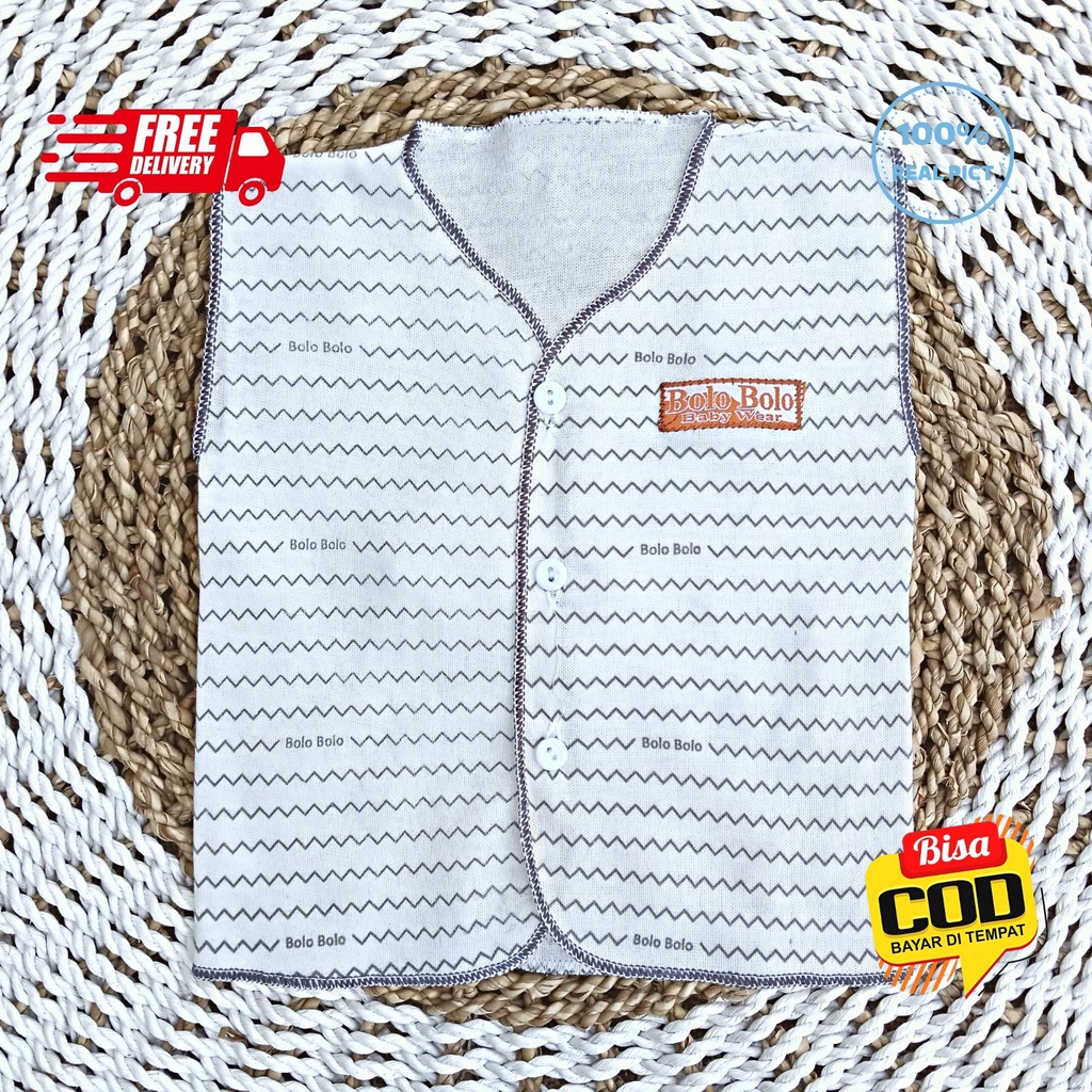 SALE 7.7 Serian Abu - 3 pcs Baju Bayi Kutung Bayi Baru Lahir 0 sd 3 Bulan Grey Series merk SNI Bolo - Bolo