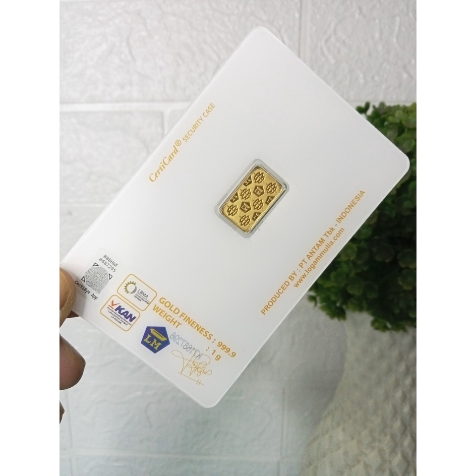 ANTAM Reguler Series 1 Gram Certieye Redmark TERMURAH TERLARIS Emas Mini Emas Batangan Logam Mulia Murni 24 Karat Bersertifikat Resmi Asli Original Tabungan Emas Souvenir Keren Mewah