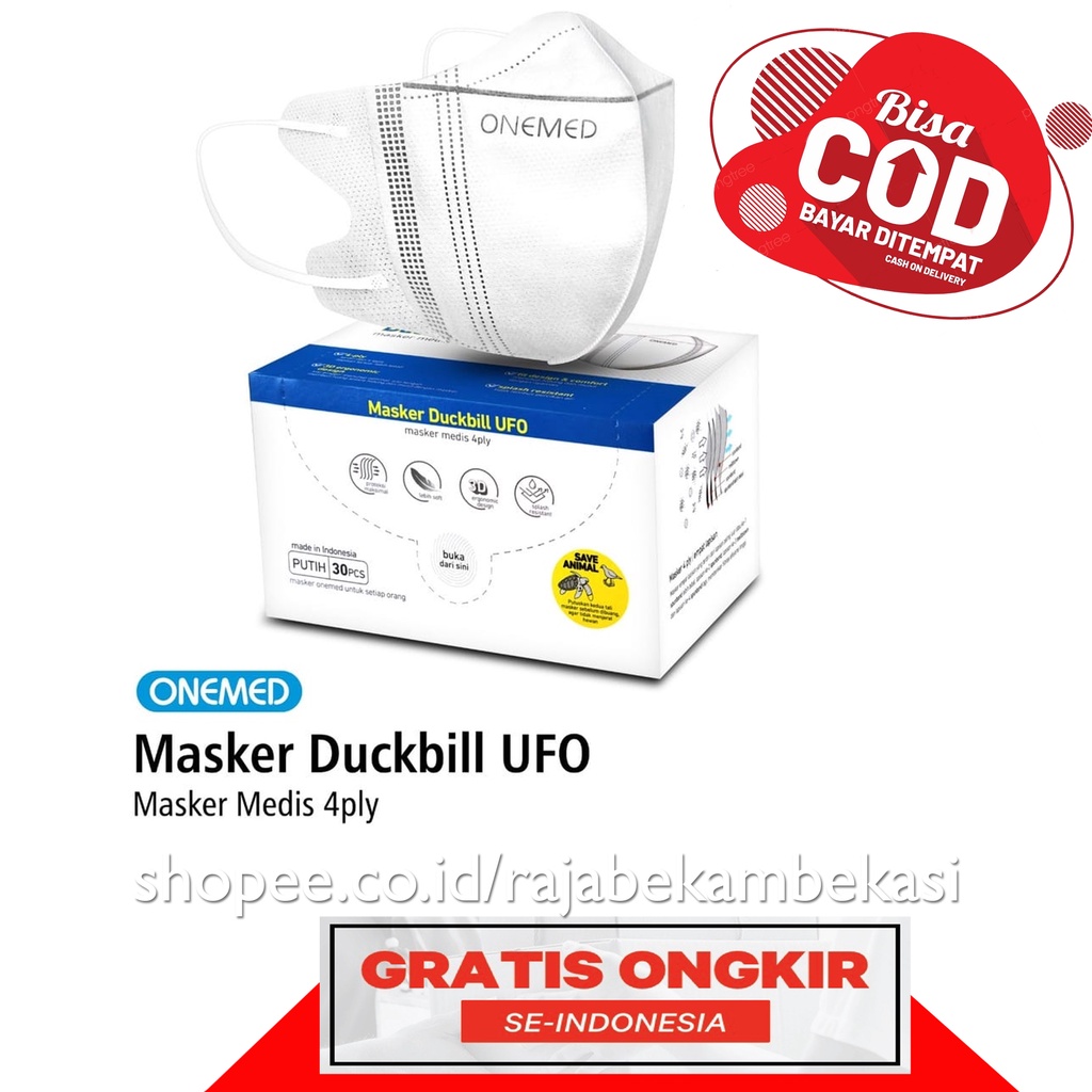 MASKER DUCKBILL 4PLY ONEMED UFO PUTIH