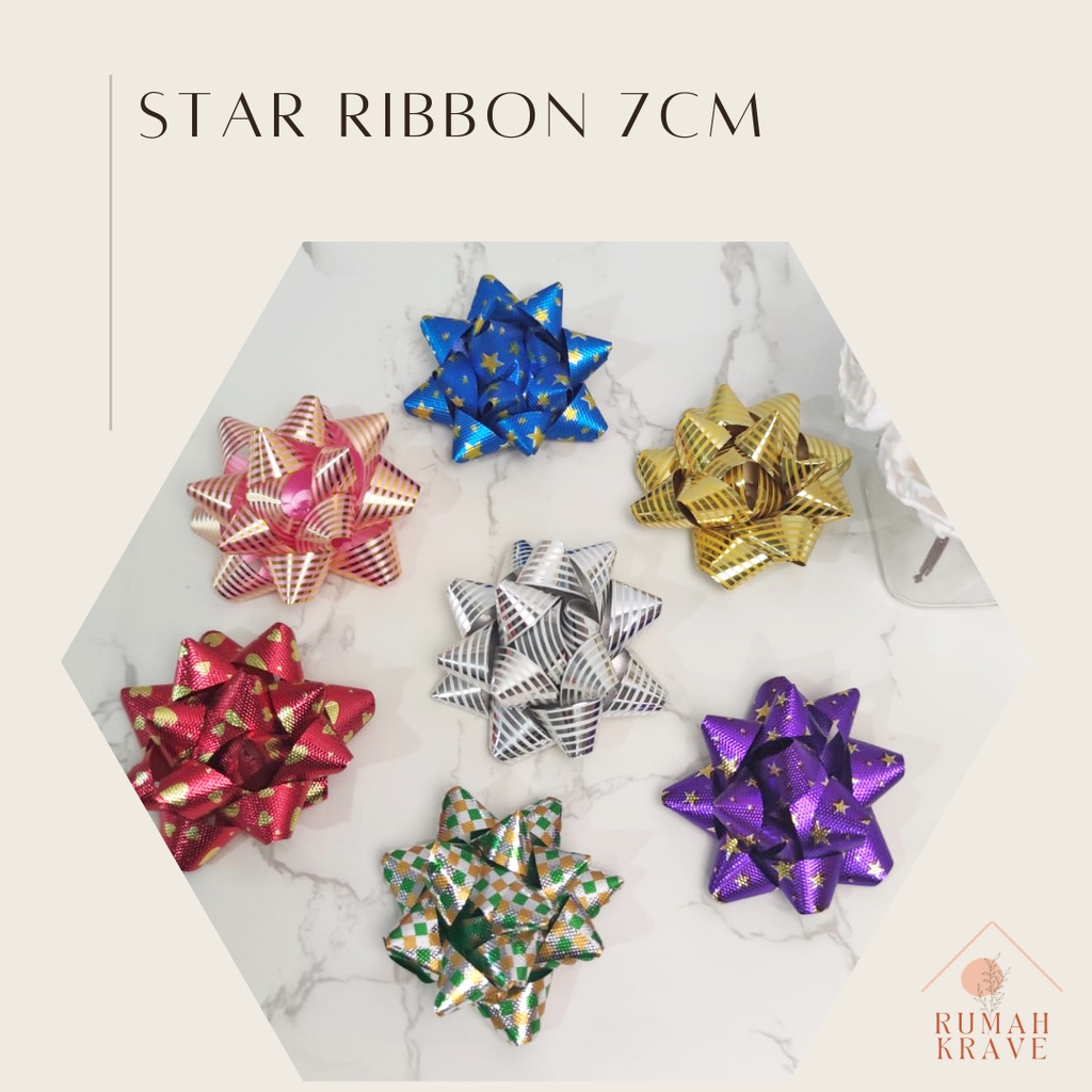 

RUMAH KRAVE - Star Ribbon 7cm Pita Jadi Diamond Bintang Hias Kado