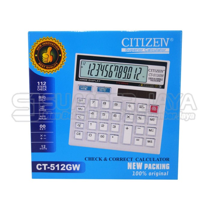 

KALKULATOR CITIZEIV CT-512GW CALKULATOR CITIZEIV CT 512 GW mirip citizen