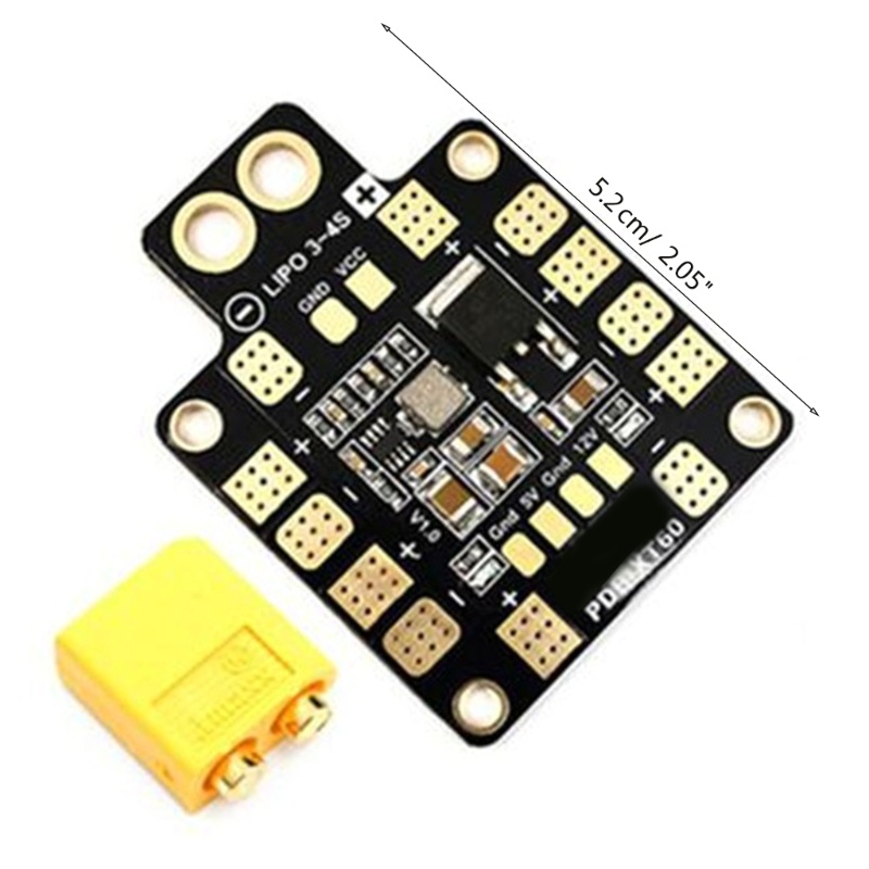 Zzz Matek Systems PDB XT60 Distribution Board w/BEC 5V &amp; 12V 2oz Untuk RC Helicopter