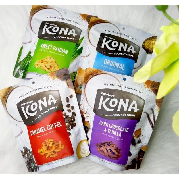 CEMILAN SNACK BAREFOOD KONA COCONUT CHIPS KERIPIK KELAPA | SNACK CEMILAN DIET SEHAT