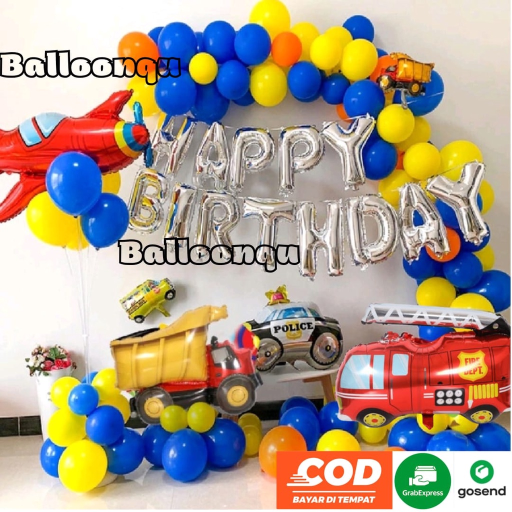 Paket Dekor Ulang Tahun Anak Laki Balon Set Happy Birthday