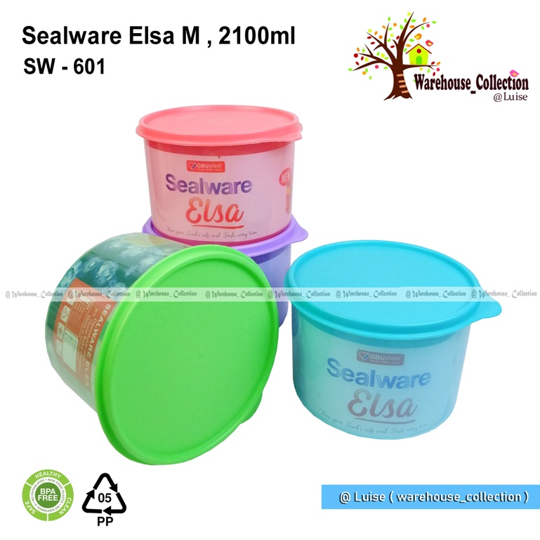 Toples Sealware Elsa 2100ML (size = M)/Toples Bulat Besar Kedap Udara / Toples Plastik Bulat krupuk