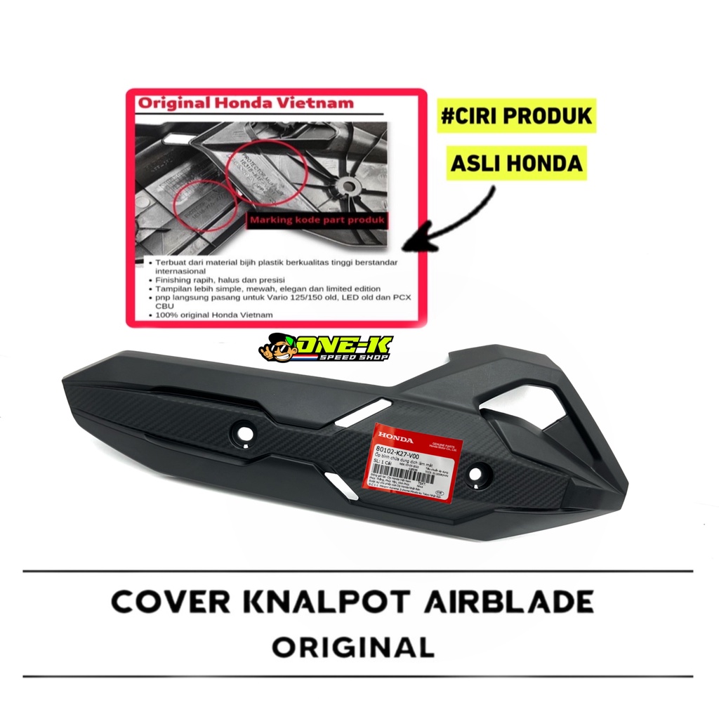 TUTUP TAMENG COVER KNALPOT AIRBLADE ORIGINAL HONDA VIETNAM Vario 125 150 Pcx lokal Pcx cbu 150