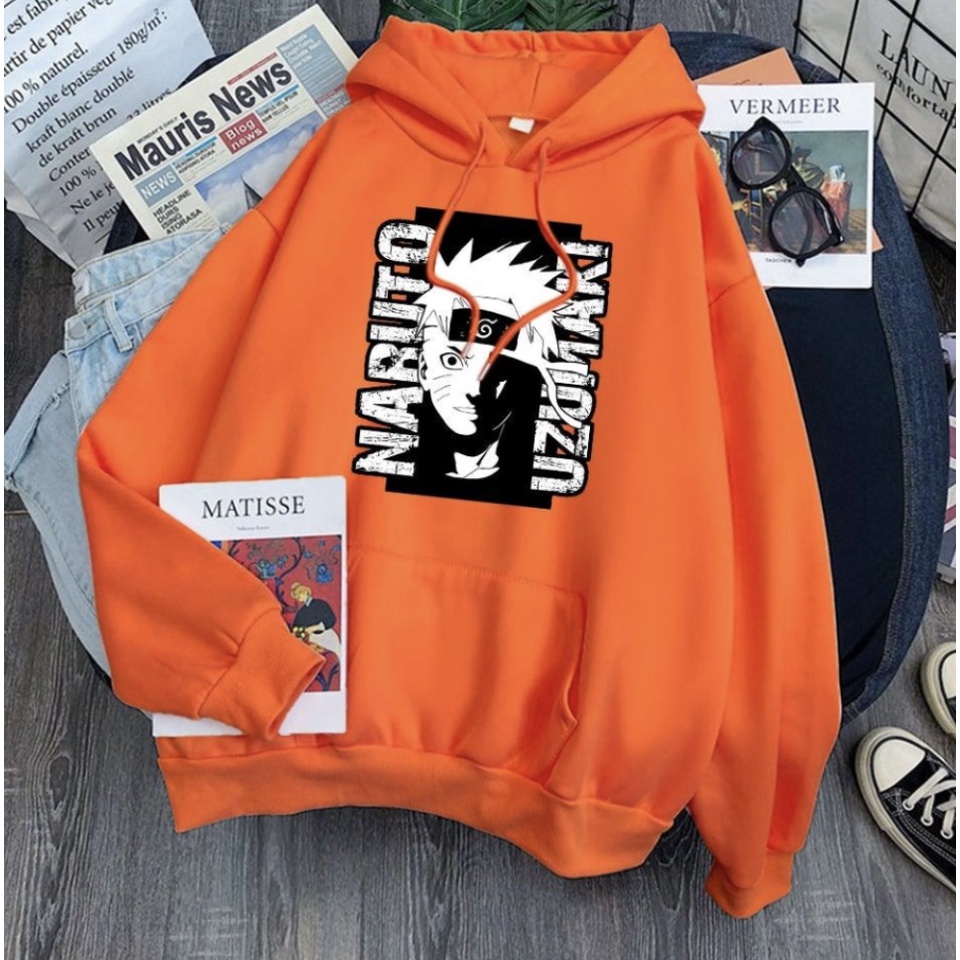 Jumper Hoodie UZUMAKI NARUTO  anime II  Sweater Hoodie Trendy II Sweter Oblong Topi Size M - XL ( Pria &amp; Wanita / Anak &amp; Dewasa )