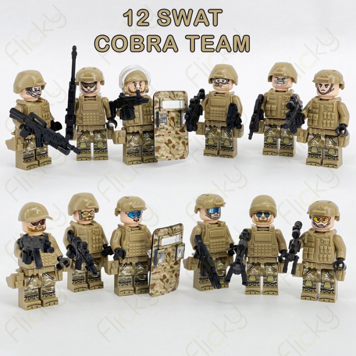 Brick Mainan Balok Military Swat Team Guns Weapon Pack Building Blocks