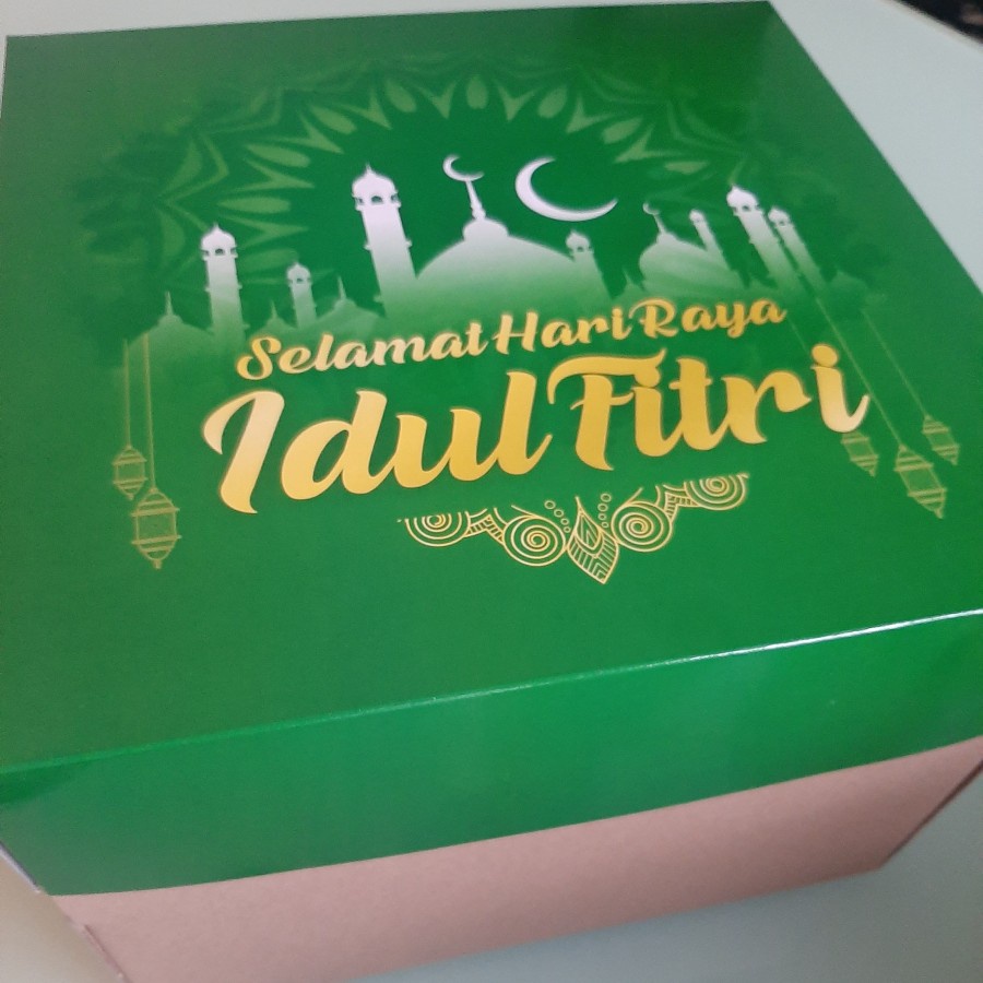 

( 5pcs ) Kue Lebaran Idul Fitri Box Cake Bolu Brownies Chiffon Lapis Legit Eid Mubarak Packaging Kotak Hampers Uk 25x25