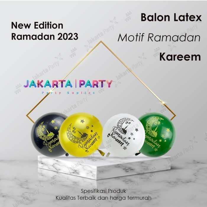 Balon Latex Ramadhan / Latex Motif Lebaran / Hiasan Idul Fitri