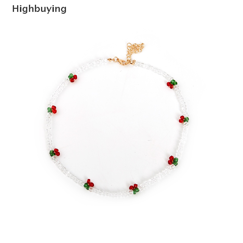 Hbid Wanita Manis Cherry Choker Transparan Beads Kalung Buah Pesta Perhiasan Hadiah Glory