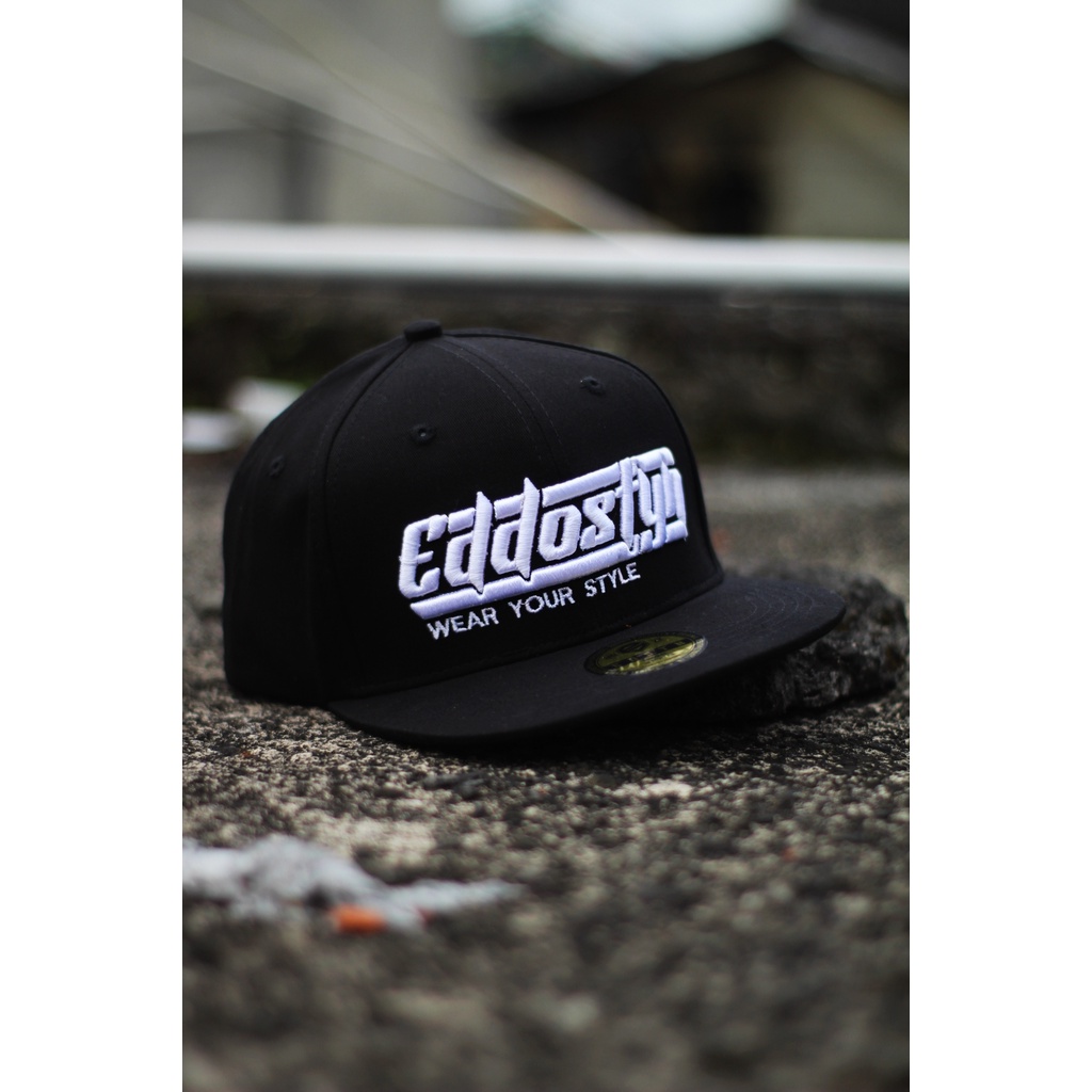 Topi Pria Dewasa Snapback Hip HopOriginal Distro Premium EDSTN Unisex Full Black Wear Your Style