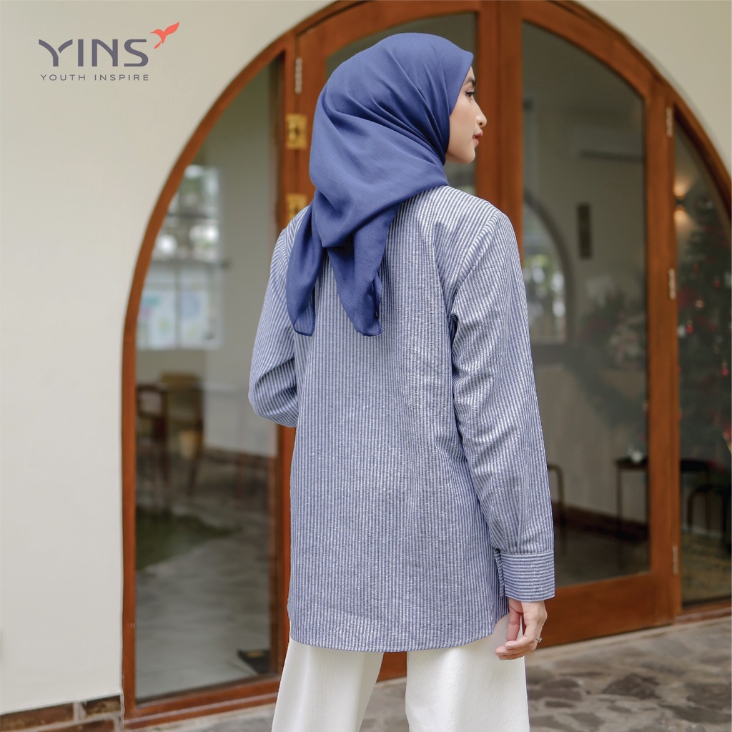 Inspire Top ITOP 09 Bahan Salur Ventura Atasan Wanita Simpel Casual Modern BISA COD