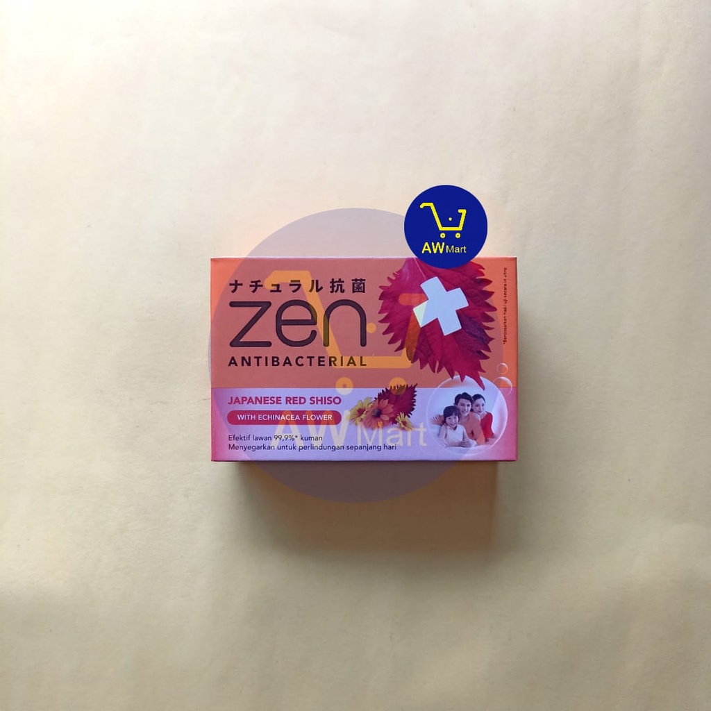 SABUN BATANG ZEN+ ANTIBACTERIAL 70GRAM - SABUN MANDI ANTIBAKTERIAL ZEN JAPANESE RED SHISO 70GRAM