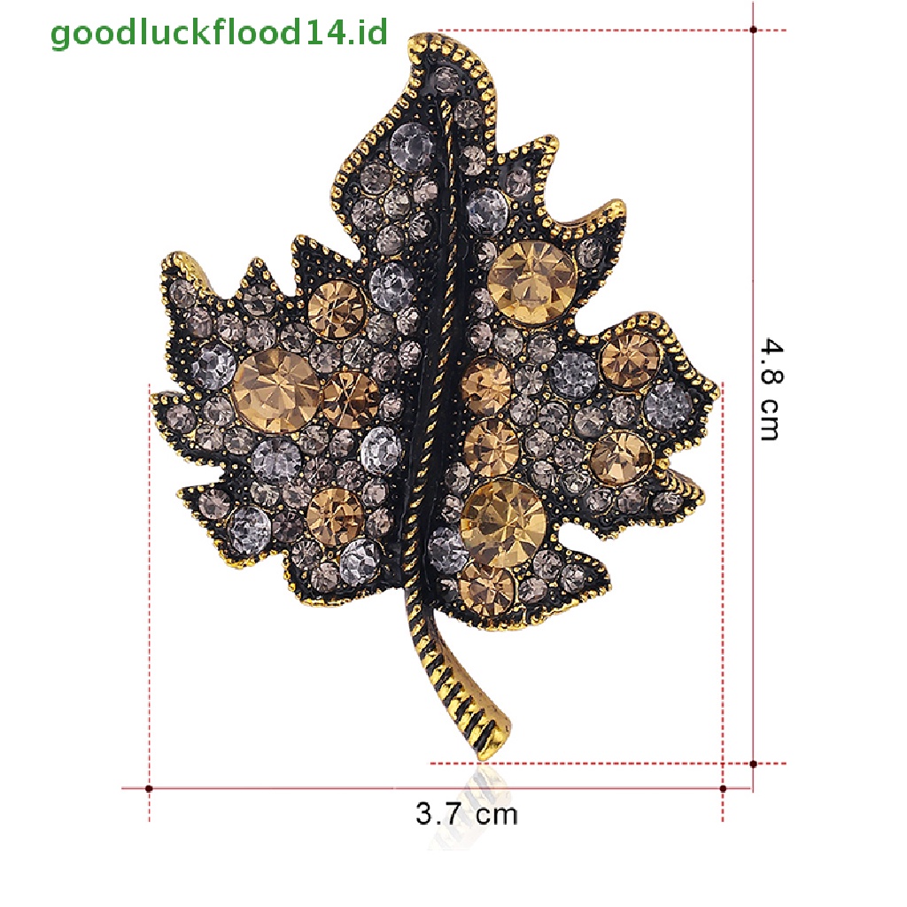 [GOOGFOUR] Berlian Imitasi Maple Leaf Shaped Bros Pin Retro Badge Bag Pernikahan Dekorasi Ornamen [TOP]
