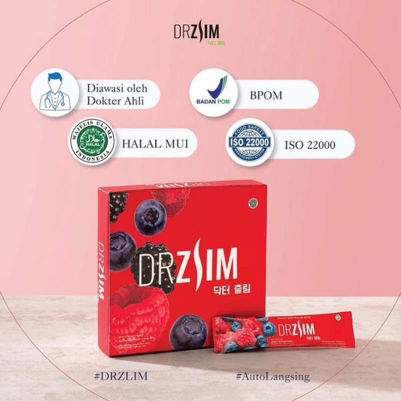 

DRZLIM Detox Fiber Zlim | Minuman Serbuk Rasa Mixberry - 1 box isi 10 sachet