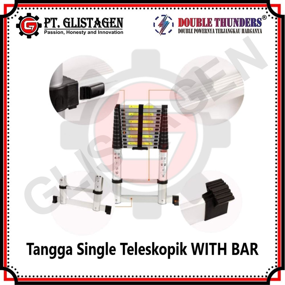 TANGGA LIPAT SINGLE TELESKOPIK 3.8M WITH BAR