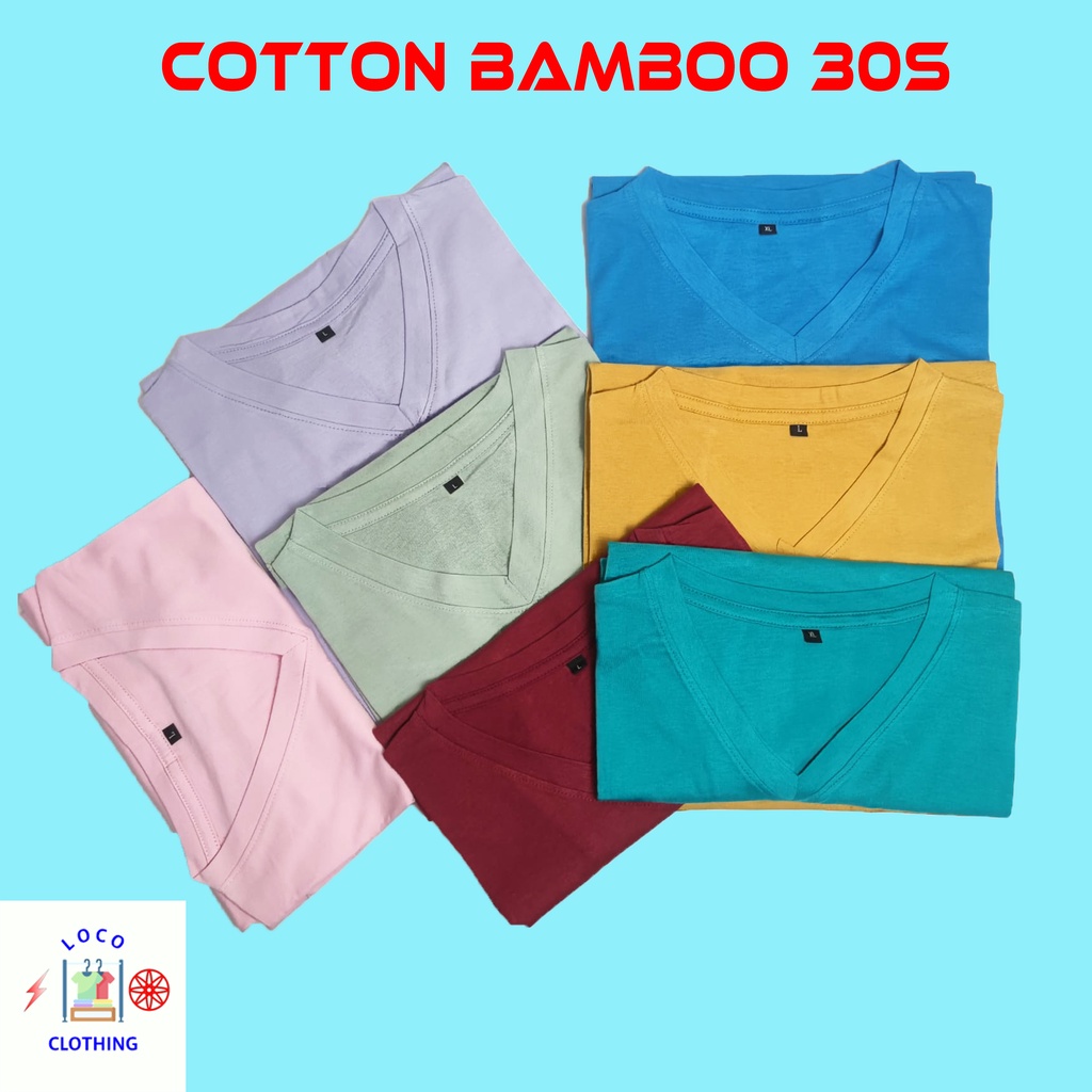 LOCO - KAOS V-NECK COTTON BAMBOO | KATUN BAMBU 30S