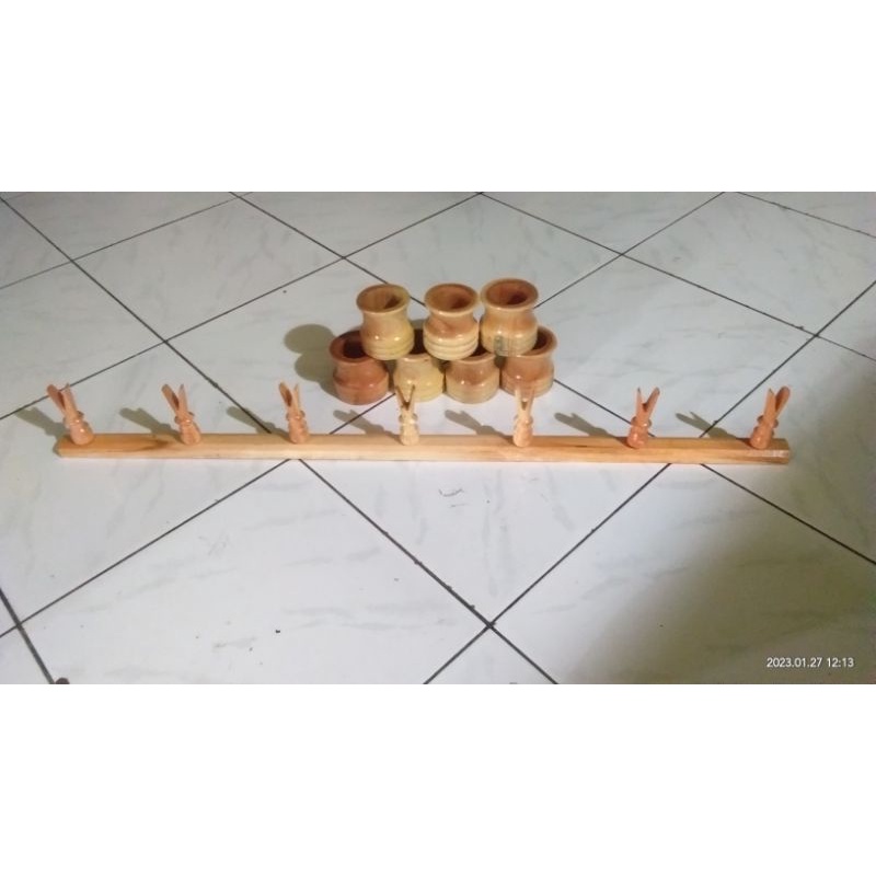 Standar Jejer Timbang Natural Plus Gulungan Senar Set 7