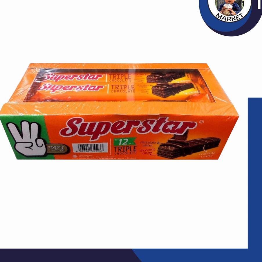 

✨ Superstar Wafer Triple Chocolate Coklat Box Isi 12Pcs 12 Pcs gas !!