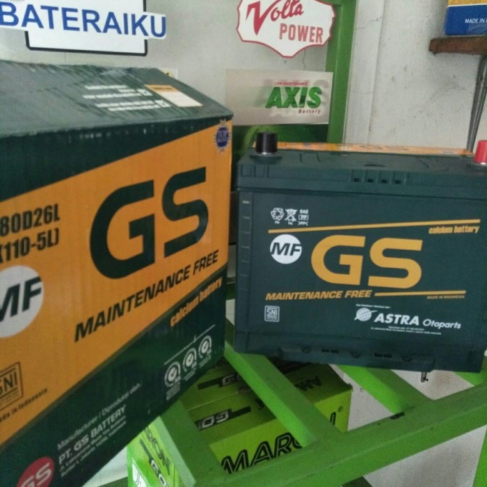 {BEKAS} aki/accu GS MF 80D26L/NX110-5L 70ah aki original astra Murah
