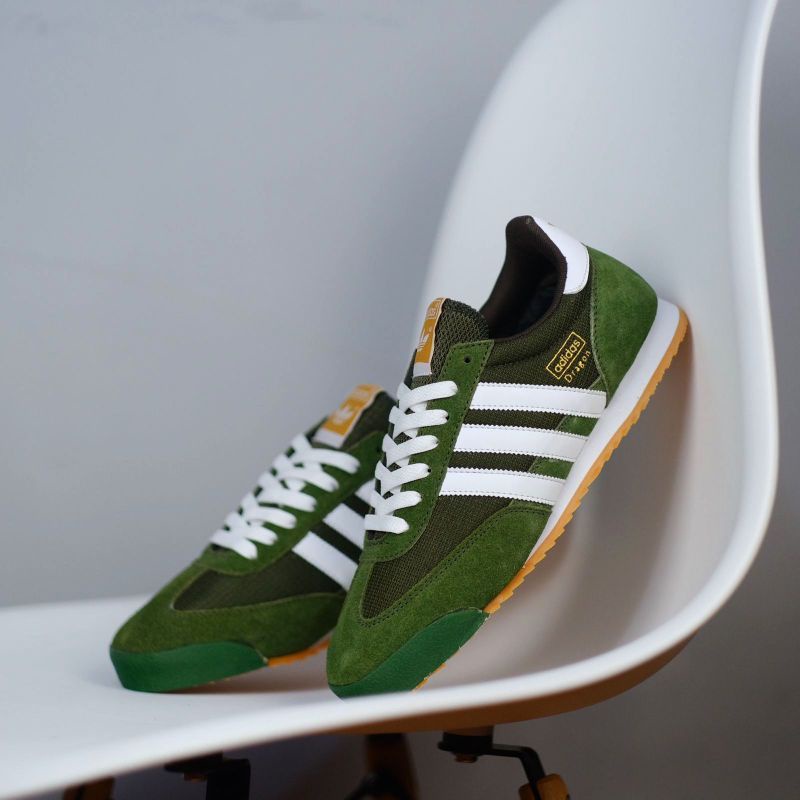 ADIDAS DRAGON GREEN WHITE SOL GUM ORIGINAL SNEAKERS PRIA