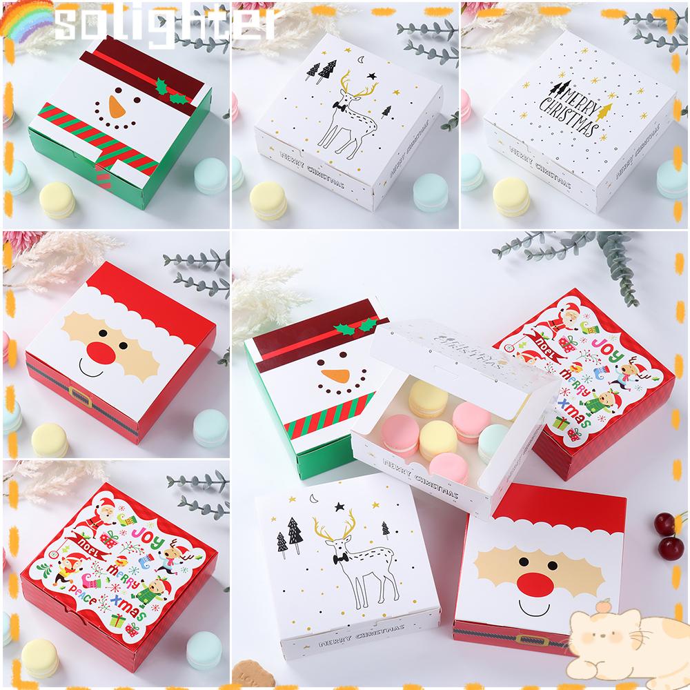 Solighter Kotak Kado Natal Party Decor Cookie Box Rusa Merry Christmas