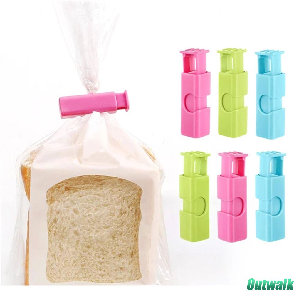 ღ 5Pcs Elastis Makanan Ringan Sealing Klip Penyimpanan Sealing Bag Sealer Makanan Dekat Clamp Segel Alat Dapur Segar menjaga Plastik Tas Aksesoris