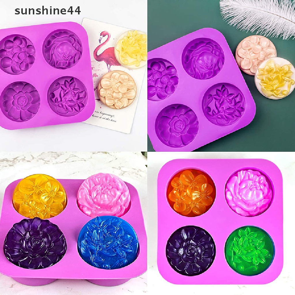 Cetakan Sabun Silikon Bunga Sunshine Cetakan Sabun Rumahan Cetakan Kue Muffin Puding Jelly.