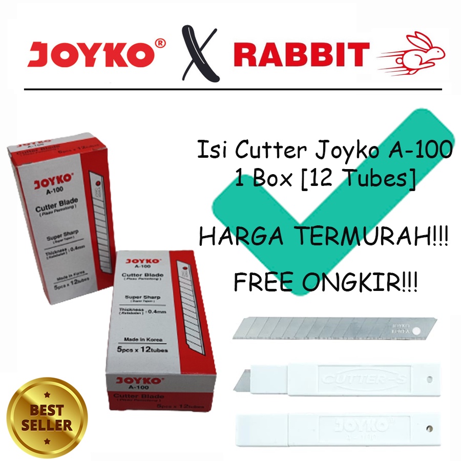 

Cutter Blade Refill Isi Pisau Pemotong Joyko A-100 1 Box 12 Tubes