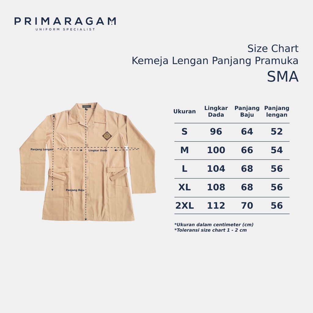 Primaragam Baju Seragam Pramuka Smp Sma Smk Perempuan Panjang Penggalang Penegak Atasan Cewek Wanita