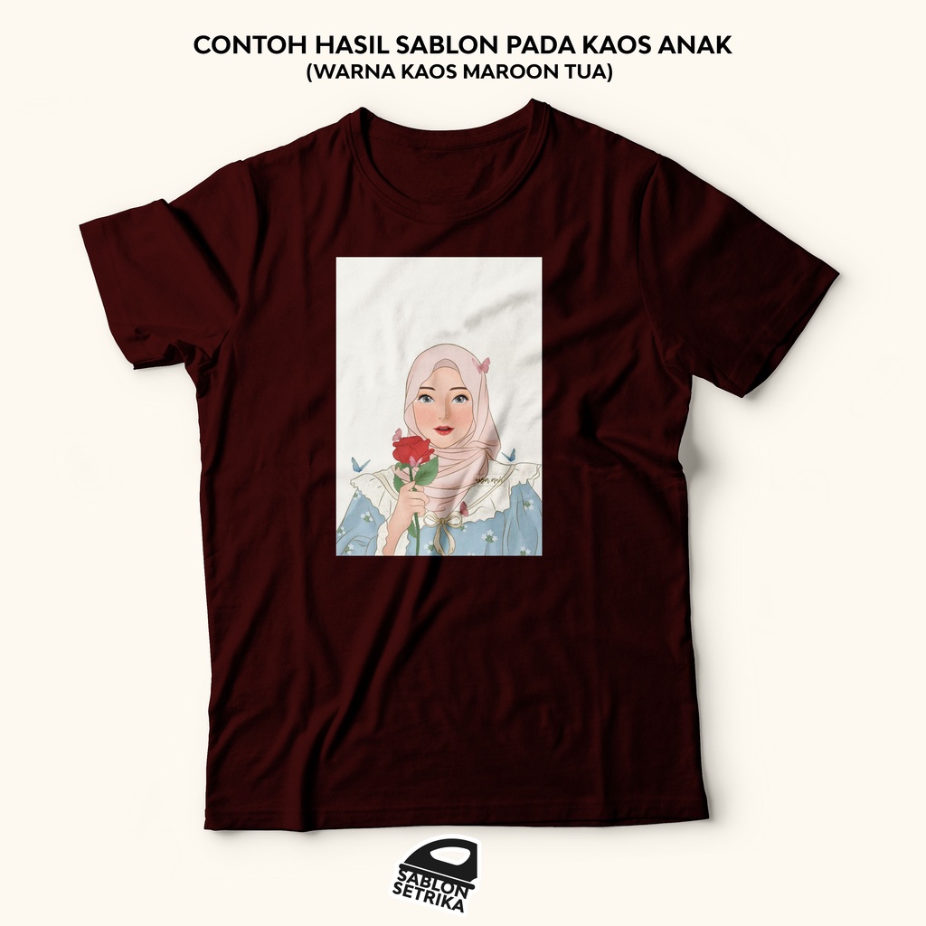 SABLON SETRIKA SABLON DTF PRINTING TEMA HIJABERS MUSLIMAH HIJAB MUSLIM PEREMPUAN