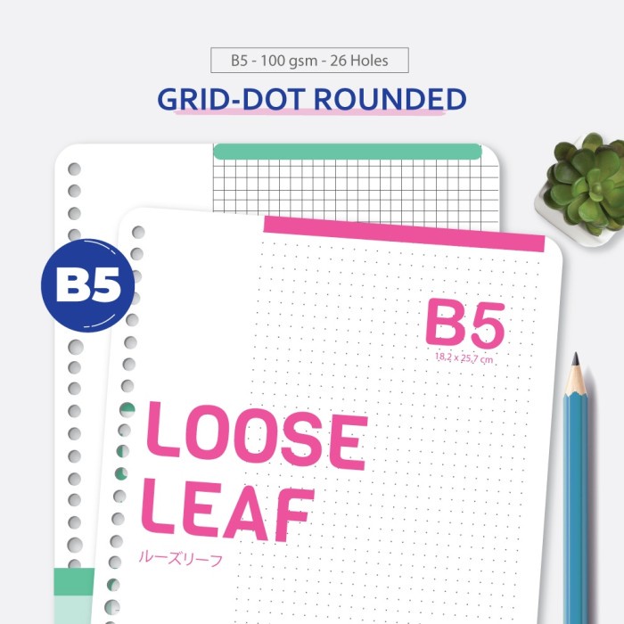 Kertas Hvs Loose Leaf B5 100 Gsm - Grid By Bukuqu