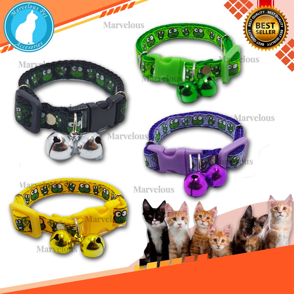 Kalung Kucing Lonceng Besar Motif Keroppi ( lonceng 12 mm isi 2 pcs )