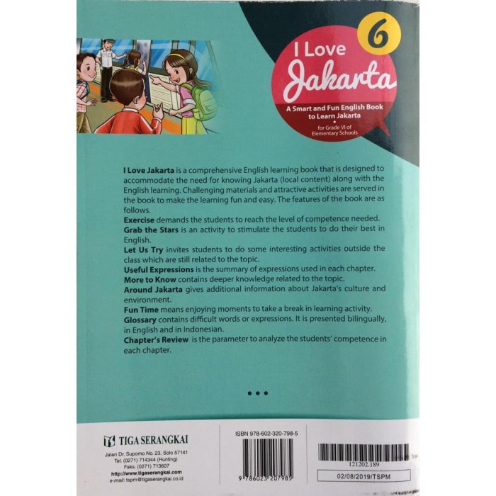 MURAH-BUKU BAHASA INGGRIS KLS 6 : I LOVE JAKARTA (PENERBIT Tiga Serangkai )3.1.23