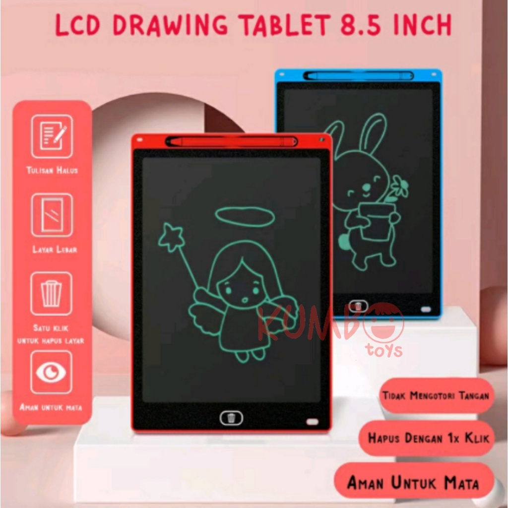 Mainan Edukasi Anak LCD Drawing Pad Writing Tablet 8.5 Inch Papan Tulis Gambar