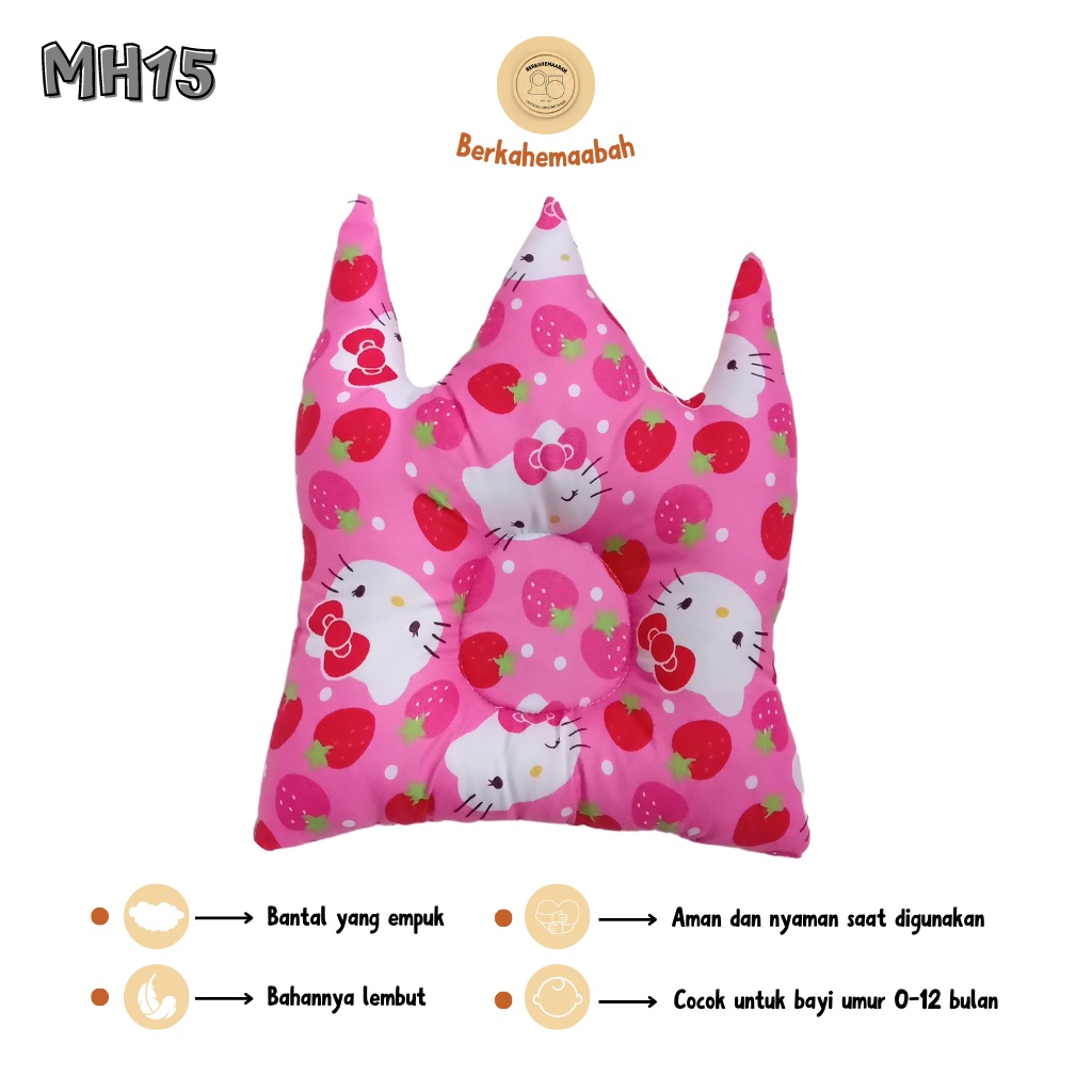 (HELLOKITTY) Bantal Bayi Anti Peyang Mahkota Series | Bantal Bayi | Flat Head Prevention Pillow | Bantal Mahkota Series