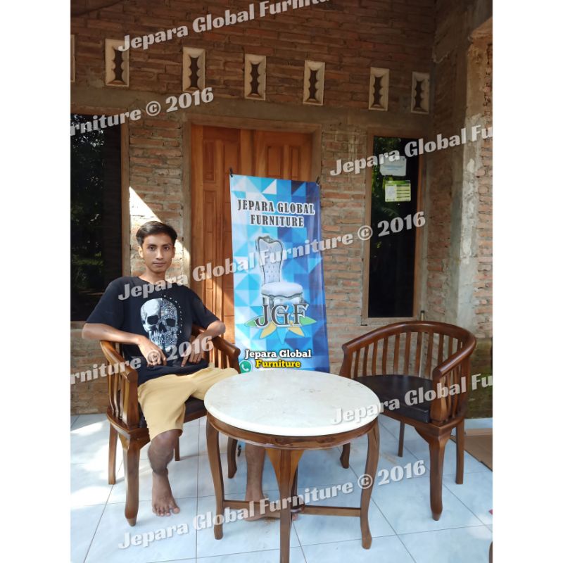 Kursi Teras Betawi Top Meja marmer Lokal FREE BUSA ( kursi teras jati,kursi teras murah )
